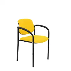 SILLA FIJA VILLALGORDO BALI AMARILLO CHASIS NEGRO CON BRAZOS 27NBALI100CB PIQUERAS Y CRESPO