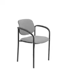 SILLA FIJA VILLALGORDO BALI GRIS CHASIS NEGRO CON BRAZOS 27NBALI40CB PIQUERAS Y CRESPO