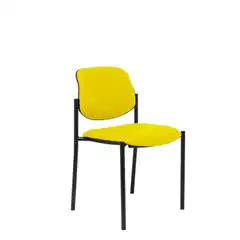 SILLA FIJA VILLALGORDO SIMILPIEL AMARILLO CHASIS NEGRO 27NSPAM PIQUERAS Y CRESPO