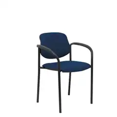 SILLA FIJA VILLALGORDO SIMILPIEL AZUL MARINO CHASIS NEGRO CON BRAZOS 27NSPAZMCB PIQUERAS Y CRESPO