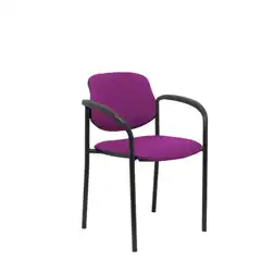 SILLA FIJA VILLALGORDO SIMILPIEL MORADO CHASIS NEGRO CON BRAZOS 27NSPMOCB PIQUERAS Y CRESPO