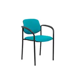 SILLA FIJA VILLALGORDO SIMILPIEL VERDE CHASIS NEGRO CON BRAZOS 27NSPVECB PIQUERAS Y CRESPO