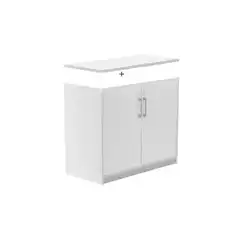 KIT STORE 78x90x45 ARMARIO DE MELAMINA SIN TECHO BLANCA/PUERTAS GRIS SIN TAPA ROCADA