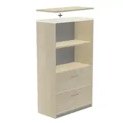 KIT STORE 156x90x45 ARMARIO DE MELAMINA SIN TECHO HAYA/FRONTALES GRIS SIN TAPA ROCADA