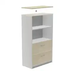 KIT STORE 156x90x45 ARMARIO DE MELAMINA SIN TECHO ALUMINIO/FRONTALES GRIS SIN TAPA ROCADA