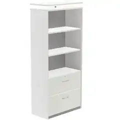 KIT STORE 156x90x45 ARMARIO DE MELAMINA SIN TECHO BLANCA/FRONTALES GRIS SIN TAPA ROCADA