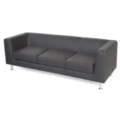 SOFÁ TRES PLAZAS NEGRO ROCADA