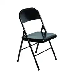 SILLA PLEGABLE ACERO PINTADO NEGRO (pack dos unidades) ROCADA