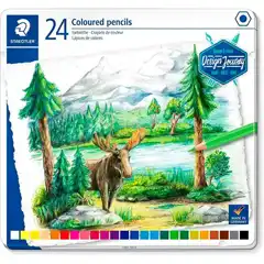Material LAPICES STAEDTLER 146 DESIGN JOURNEY 24 COLORES CAJA METAL 146CM24
