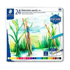 Material STAEDTLER LAPICES DE COLORES NORIS AQUARELL CAJA METAL 24U 14610CM24 F508149