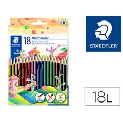 Material LAPICES STAEDTLER NORIS COLOUR 18 COLORES WOPEX 36463 (185 C18)