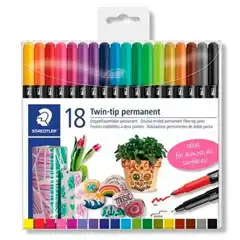 Material ROTULADOR STAEDTLER DOBLE PUNTA PERMANENTES 3187 18UDS 