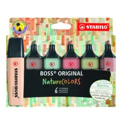 MARCADOR STABILO BOSS FLUORESCENTE NATURE COLORS 6 UDS (70/6-2-2) F524497