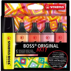 ESTUCHE STABILO BOSS 5 UDS ARTY PASTEL COLORES CALIDOS 70/5-02-1-20