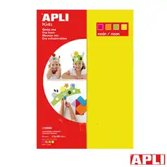 Material GOMA EVA A4 COLORES FLUOR SURTIDOS APLI 200X300X2 (13556)