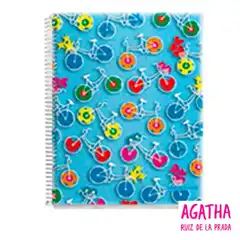 Material NOTEBOOK 4 POLIPROPILENO BICICLETAS DIN A4: 210 X 297 MM ARP AGATHA RUIZ DE LA PRADA CUBIERTAS: POLI