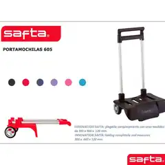 CARRO PORTAMOCHILA PLEGABLE SAFTA REF.605 COLOR NEGRO