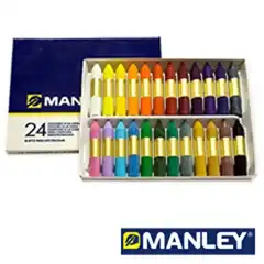Material CERAS MANLEY CAJA DE 24 BARRITAS COLORES SURTIDOS (124) 4480 30120