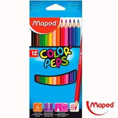 Material LAPICES DE COLORES TRIANGULARES CAJA DE 12 UND. MAPED (183212) 43248