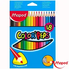Material LAPICES DE COLORES TRIANGULADRES CAJA DE 18 UND. MAPED (183218)