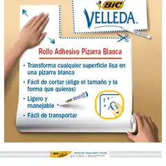 Material ROLLO ADHESIVO VELLEDA PARA PIZARRA BLANCA 100 X 200 CM. (870492) 42932