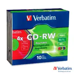 CD-RW VERBATIM DataLifePlus 4x 700 MB Pack 10 uds