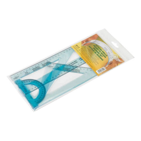 SET DE DIBUJO FAIBO TRANSPARENTE 804 (REGLA 30cm ESCUADRA Y CARTABON 25cm Y SEMICIRCULO 9cm) (804) SET DE DIBUJO FAIBO TRANSPARENTE 804 (REGLA 30cm ESCUADRA Y CARTABON 25cm Y SEMICIRCULO 9cm) (804)