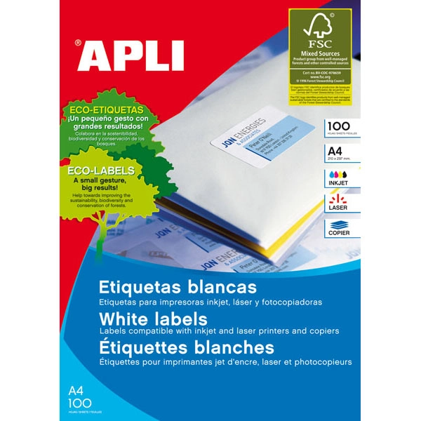 ETIQUETAS AUTOADHESIVAS 105X74 APLI (01279) ETIQUETAS AUTOADHESIVAS 105X74 APLI (01279)