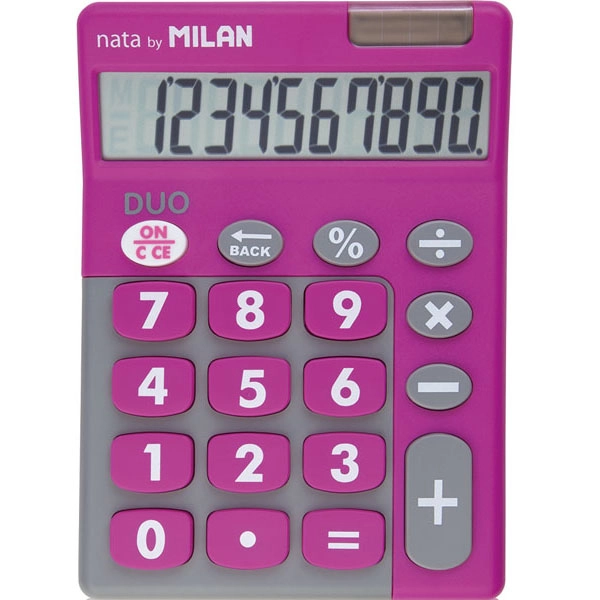 CALCULADORA MILAN DUO 10 DIGITOS TECLAS GRANDES ROSA (150610TDPBL) CALCULADORA MILAN DUO 10 DIGITOS TECLAS GRANDES ROSA (150610TDPBL)
