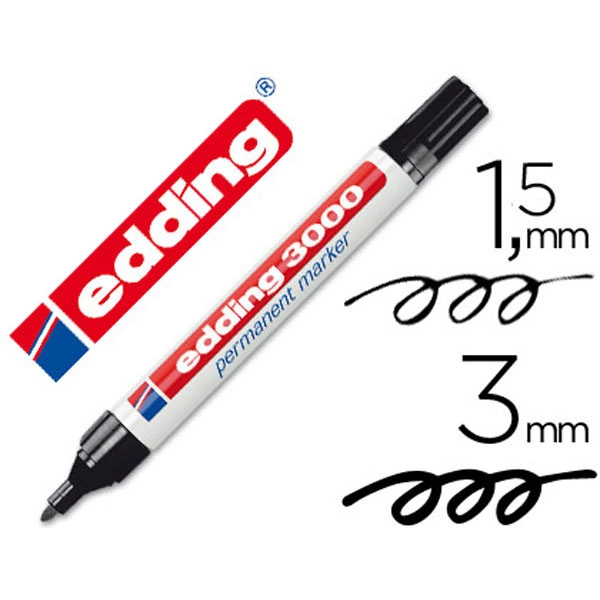 ROTULADOR EDDING 3000 PERMANENTE P. CONICA FINA NEGRO 07300 (103000-01) ROTULADOR EDDING 3000 PERMANENTE P. CONICA FINA NEGRO 07300 (103000-01)