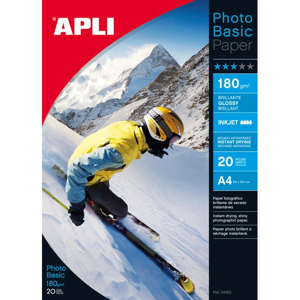 PAPEL GLOSSY APLI ALTO BRILLO 180GR 20HJ (4452) PAPEL GLOSSY APLI ALTO BRILLO 180GR 20HJ (4452)