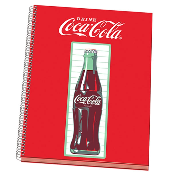 CUADERNO A4 96 HOJAS TAPA DURA MICROPERFORADO, CON 4 TALADROS Y BANDA DE COLORES SERIE COCA COLA COK CUADERNO A4 96 HOJAS TAPA DURA MICROPERFORADO, CON 4 TALADROS Y BANDA DE COLORES SERIE COCA COLA COK