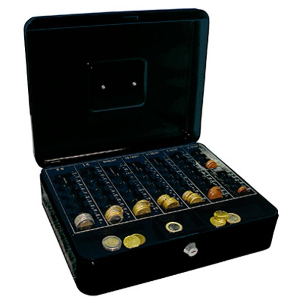 CAJA CAUDALES Q-CONNECT 200X160X90 MM. NEGRA CON PORTAMONEDAS (37606) CAJA CAUDALES Q-CONNECT 200X160X90 MM. NEGRA CON PORTAMONEDAS (37606)