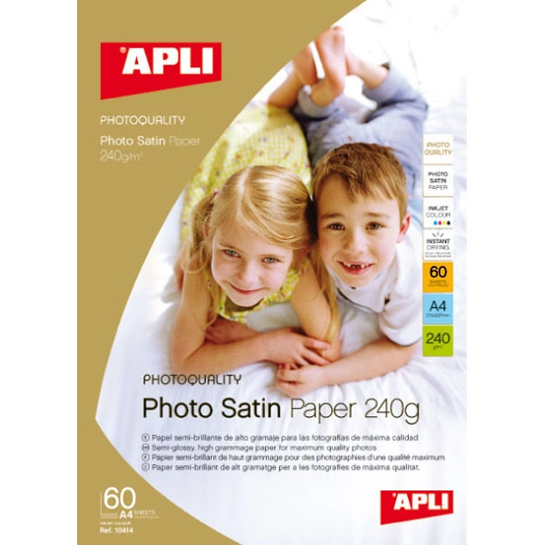 PAPEL FOTOGRAFICO PHOTO SATIN 240G 15H A4 APLI T10415 PAPEL FOTOGRAFICO PHOTO SATIN 240G 15H A4 APLI T10415