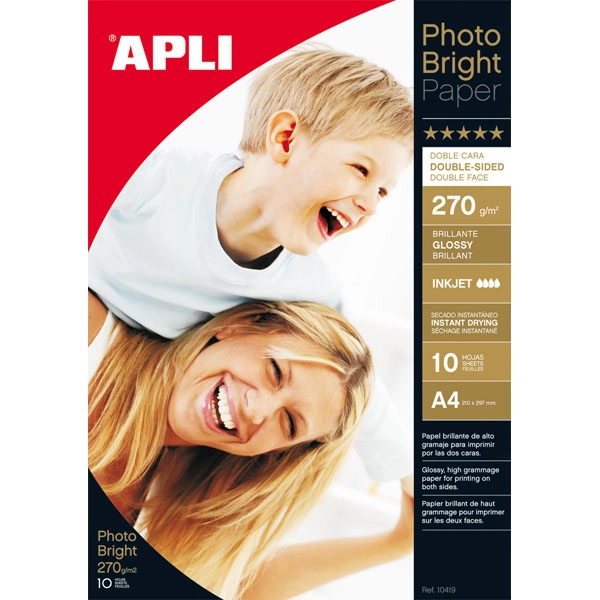 PAPEL DE FOTOGRAFIA DOBLE CARA 270G 10H A4 APLI T10419 PAPEL DE FOTOGRAFIA DOBLE CARA 270G 10H A4 APLI T10419