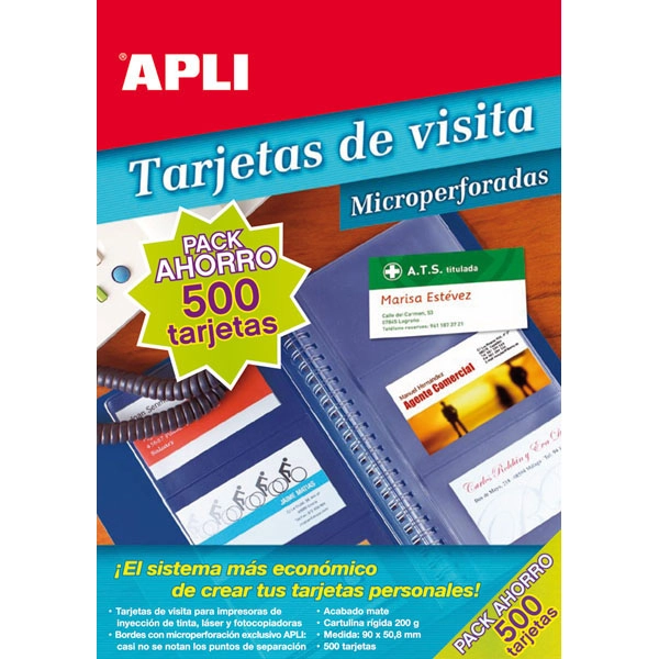 TARJETAS DE VISITA MICROPERFORADAS 500 TARJ. (11705) APLI TARJETAS DE VISITA MICROPERFORADAS 500 TARJ. (11705) APLI