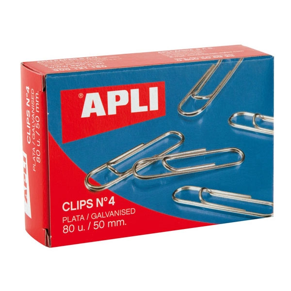 CLIPS APLI NIQUELADOS Nº4 45MM CAJA DE 100 UDS. (11716) CLIPS APLI NIQUELADOS Nº4 45MM CAJA DE 100 UDS. (11716)