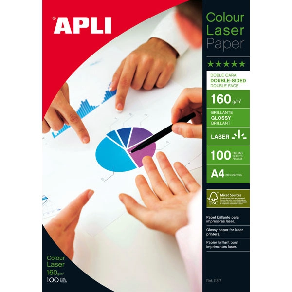 PAPEL LASER APLI GLOSSY DOBLE CARA 160 GRS. A4 100 HOJAS (11817) PAPEL LASER APLI GLOSSY DOBLE CARA 160 GRS. A4 100 HOJAS (11817)