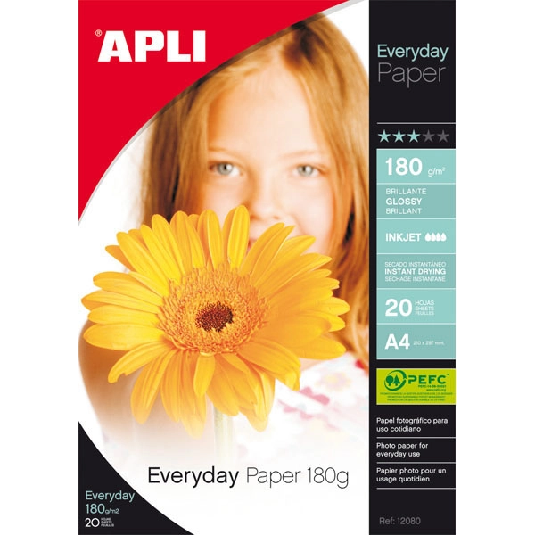 PAPEL PHOTO APLI EVERYDAY 180 GRS. 20 HOJAS A4 (12080) PAPEL PHOTO APLI EVERYDAY 180 GRS. 20 HOJAS A4 (12080)