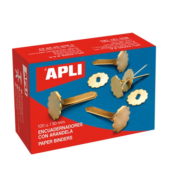 ENCUADERNADORES APLI METALICOS 30 MM. ARANDELA 100 UDS (12286) ENCUADERNADORES APLI METALICOS 30 MM. ARANDELA 100 UDS (12286)