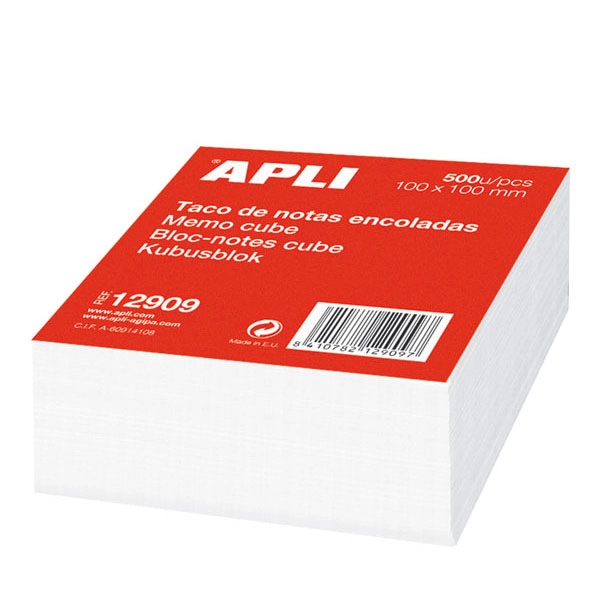 TACO NOTAS APLI PAPEL ENGOMADO 100X100 MM. 500 HOJAS (12909) TACO NOTAS APLI PAPEL ENGOMADO 100X100 MM. 500 HOJAS (12909)