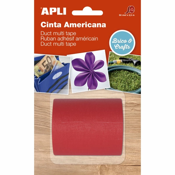 CINTA ADHESIVA AMERICANA ROJO 2.5MX50MM APLI REF. 4452 CINTA ADHESIVA AMERICANA ROJO 2.5MX50MM APLI REF. 4452