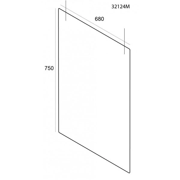 MAMPARA DE TECHO 680x750 PARA PROTECCION DE METACRILATO TRANSPARENTE REF. 32124MTP