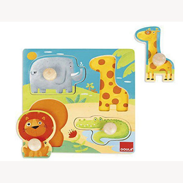 PUZZLE GOULA ANIMALES SELVA 4 PIEZAS 62814 PUZZLE GOULA ANIMALES SELVA 4 PIEZAS 62814