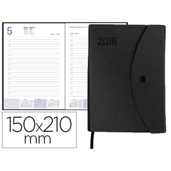 AGENDA ENCUARDERNADA LIDERPAPEL PILOS 15X21 CM DIA PAGINA NEGRA CON BROCHE INTERIOR Y BOLSILLO PORTADOCUMENTOS PAPEL 70 GR 64311 AGENDA ENCUARDERNADA LIDERPAPEL PILOS 15X21 CM DIA PAGINA NEGRA CON BROCHE INTERIOR Y BOLSILLO PORTADOCUMENTOS PAPEL 70 GR 64311