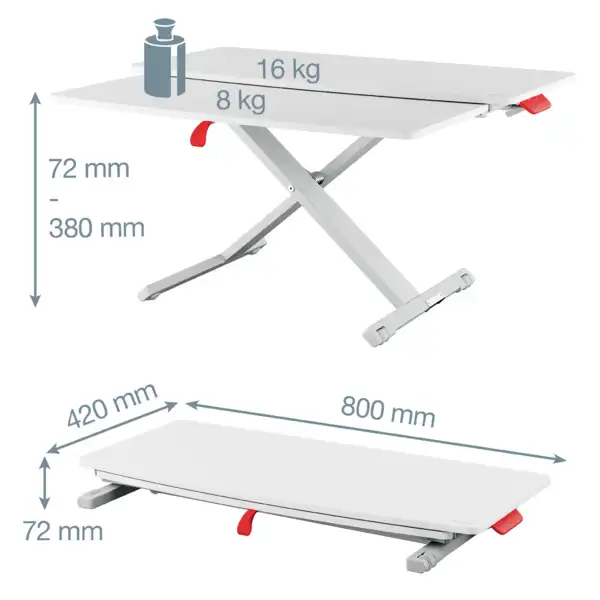 CONVERTIDOR DE ESCRITORIO CON BANDEJA PARA TECLADO LEITZ ERGO 65320085 CONVERTIDOR DE ESCRITORIO CON BANDEJA PARA TECLADO LEITZ ERGO 65320085
