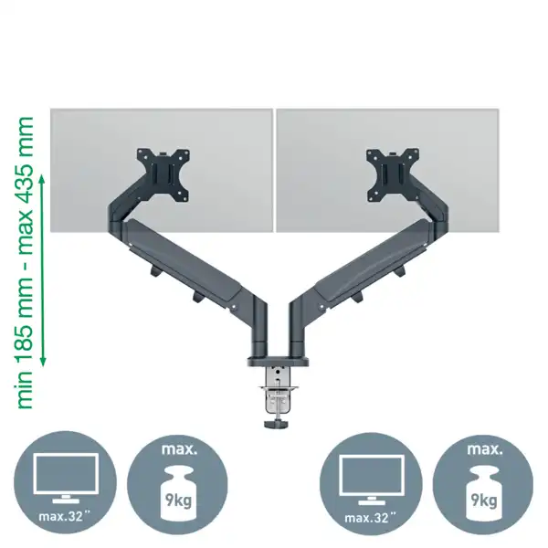 BRAZO PARA MONITOR DUAL LEITZ ERGO SPACESAVING 65370089 BRAZO PARA MONITOR DUAL LEITZ ERGO SPACESAVING 65370089