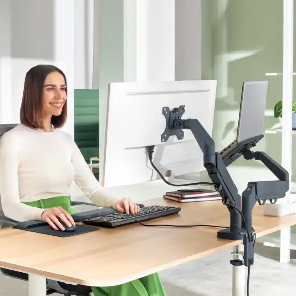 BRAZO DUAL PARA MONITOR Y PORTÁTIL LEITZ ERGO SPACESAVING 65380089 BRAZO DUAL PARA MONITOR Y PORTÁTIL LEITZ ERGO SPACESAVING 65380089