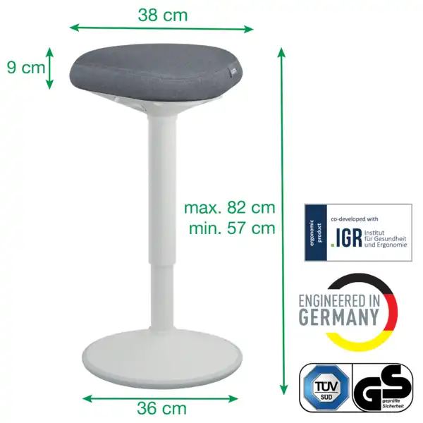 TABURETE ACTIVE COMFORT ALTO LEITZ ERGO 65450085