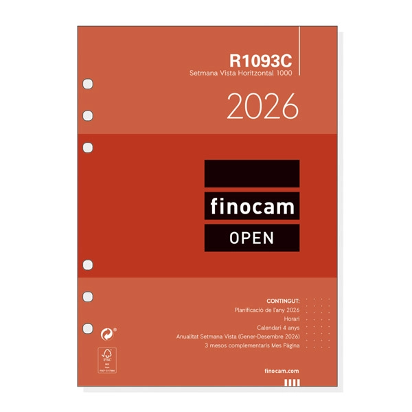 RECAMBIO AGENDA FINOCAM SV APAISADA OPEN 1000 CAT R1093C 711840026 RECAMBIO AGENDA FINOCAM SV APAISADA OPEN 1000 CAT R1093C 711840026